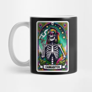 Cannabitch, Funny weed skeleton tarot card Mug